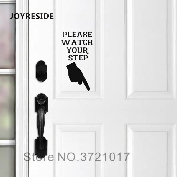 JOYRESIDE 발걸음을 지켜주세요 벽 데칼 홈 프론트 도어 장식 스티커 손가락 포트 아트 디자 WM222, [10] 812 Light Blue