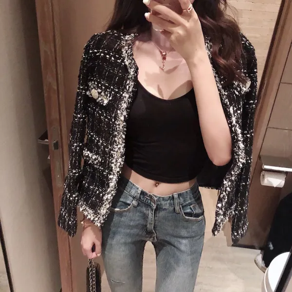 칠나무 여성 소향풍 코트 정장 캐주얼 트위드 자켓 12