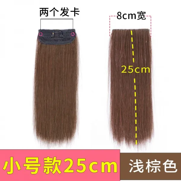 가짜 머릿결 1매형 리얼 헤어 여 매트 뿌리 텁수룩 기 스텔스 무흔 모발 속 머릿수 증가, 1, 트럼펫 타입 25cm리넨슬럽 2피스