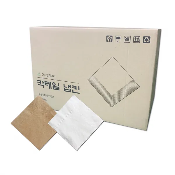 (한스냅킨) 칵테일 냅킨 갈색지 1Box 10000매, 10000매입