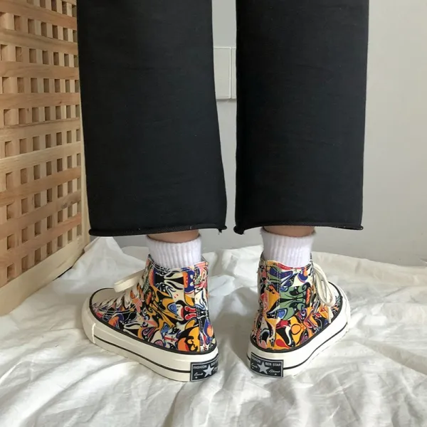 엠오엔2 여성화 캔버스화 하이탑 슬립온 패션 여학생