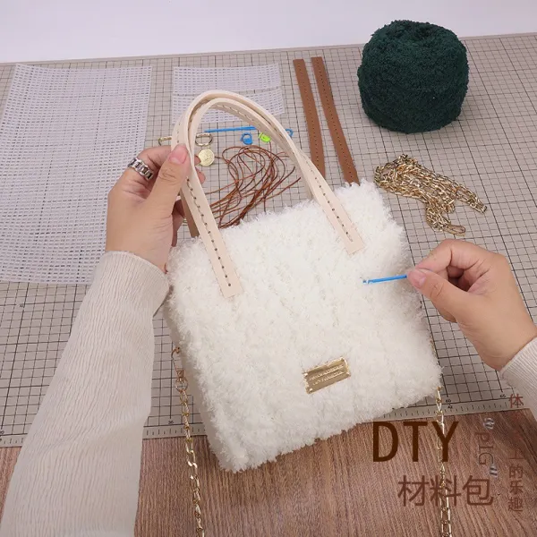 도담스토리 핸드메이드 라탄 현아한 같은스타일 손뜨개질 DIY 재료 도급 맡다 트윈 여자 친구 선물 자체제작가방, 화이바 화이바 재료 가방  교정