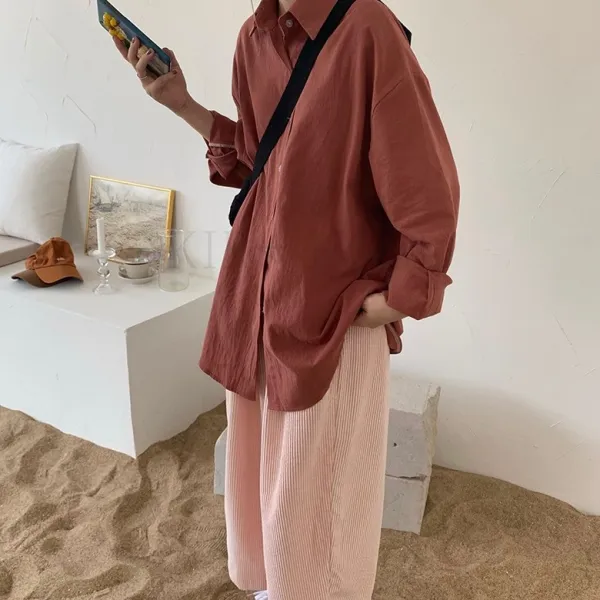 kirahosi 모던 여성 코듀로이 셔츠 골덴 남방 캐주얼 캠퍼스 92호+덧신증정 AMpxozte