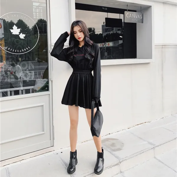 엘림패션 여성 겨울 후드 원피스