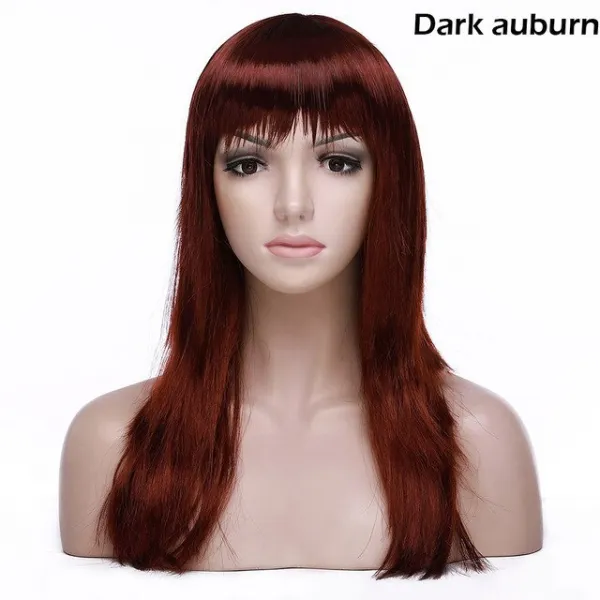 S Noilite 20 인치 긴 스트레이트 가발 Bangs 합성 여성 머리 가발 블랙 브라운 어 번 여성 가발 파티 코스 01 20 Inches_01 China 03 Dark Auburn
