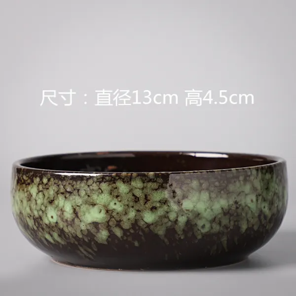 동전초 화분 수선화 수련사발 연무 구멍 도자기 홈 라지 다육 수배 용기, 수꽃mdashFJ그린 빅