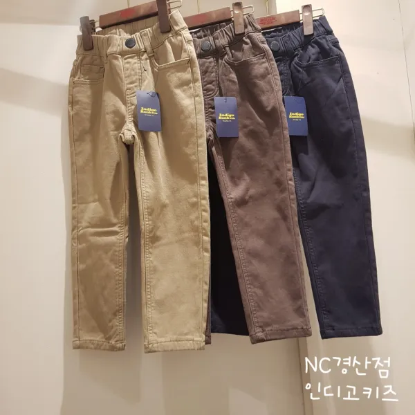 인디고뱅크키즈 Nc경산 겨울 아동 키즈 주니어 남아 여아 스판 기모 면바지 제원단 밴드 겹바지 Iktc19wg1 바지