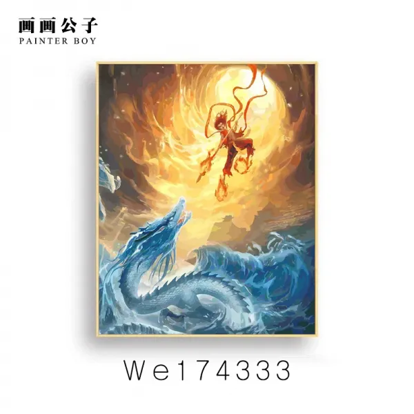 나 타 샤 마 동 강림 아 오 병 디 디지털 오 일 채 화 애니메이션 인물 손 그림 채 색 충전 유화 걸 이 그림 We 17433350 65 띠 안 틀 2.5cm 두께 채 판 2 세트 물감 + 6