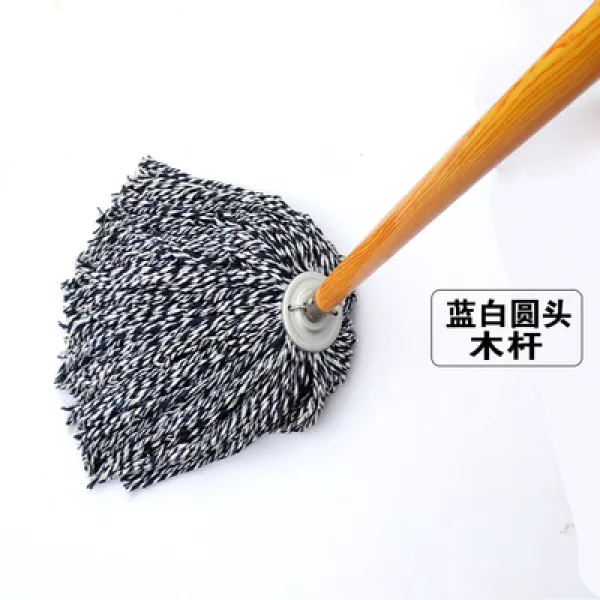 밀대 홈웨어 변환 다용도 루즈핏 라지 실내 학교 평평한판 대걸레 수동 미니 면적 주방, T01-블루화이트 원형헤드 업그레이드형 우드, 1개