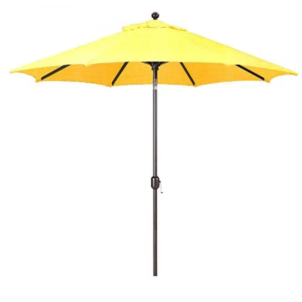 Galtech 9- 발 (모델 737) 앤틱 브론즈 프레임과 Sunbrella 패브릭 미나리 (확장 프레임 보증인 포함)가있는 디럭스 자동 틸트