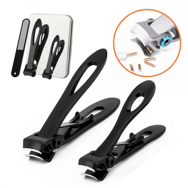 nailclippers 두꺼운 발톱깍기 내성 발톱깎이 무좀 발톱깎기 손톱깍기 세트, 1개, 손발톱깎이세트_블랙