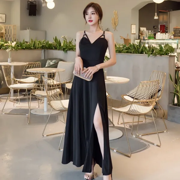 나이트 샵 여성 블랙 나시 원피스 섹시 시크 새 롱 하트 미니스커트 본 깡마른 모습