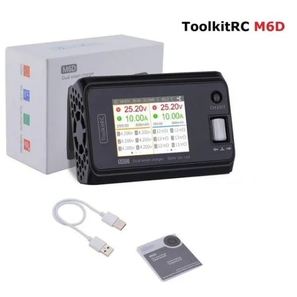 ToolkitRC M6D 서보 테스터 도구 180w 전원 적응 10A DC 출력 1 6s 컬러 스크린 다기능 충전기 및 진단