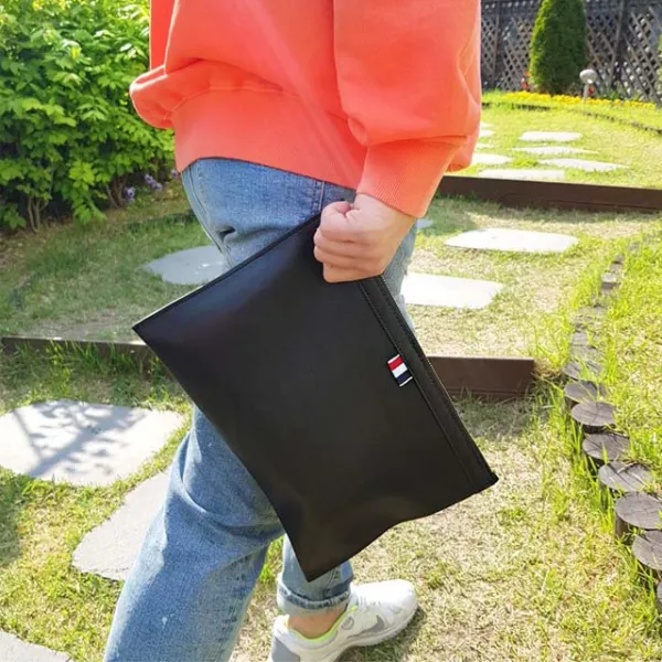 02shopp 남자 패션 고급 소가죽 클러치백 손가방 남녀공용