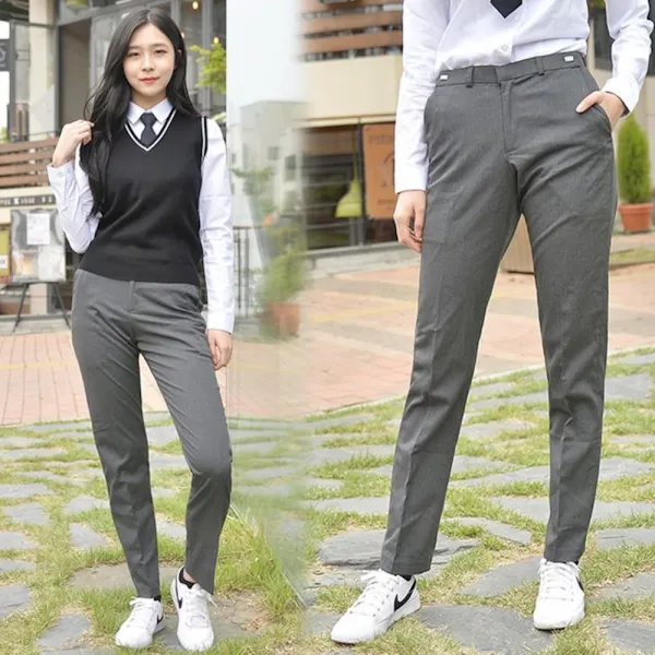 허리조절 스판 그레이 교복바지 여자 학생복 교복쇼핑몰 남자교복 교복