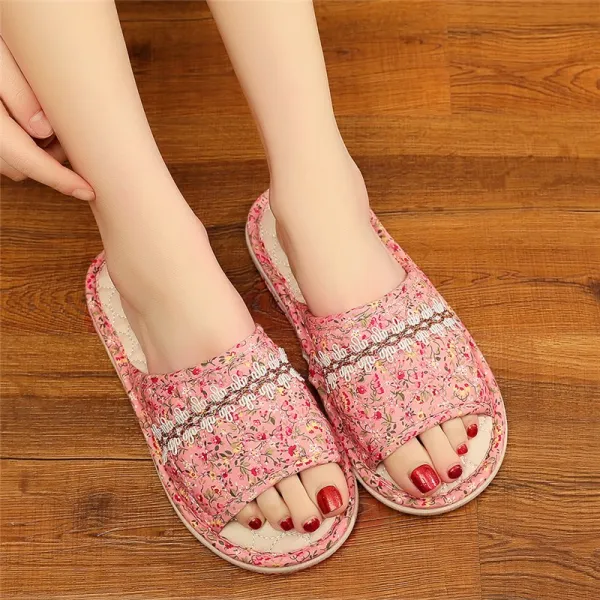 순면 기예 두꺼운 삼층 천의 스리퍼 목 바닥재 마루 타일 소프트 밑창 여성 하우스 봄가을