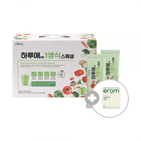자연채움 하루애 1생식 스페셜 30g x 84포(12주분)+이롬 황성주 국산콩두유 16팩, 30g 84포