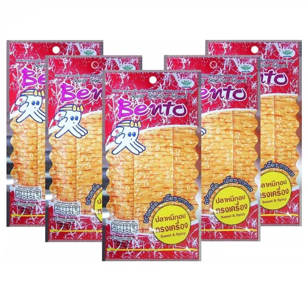 Bento Squid Seafood Snack Sweet Spicy Flavor 오징어 해산물 간식 달콤한 매운 맛 20g 5팩, 1개