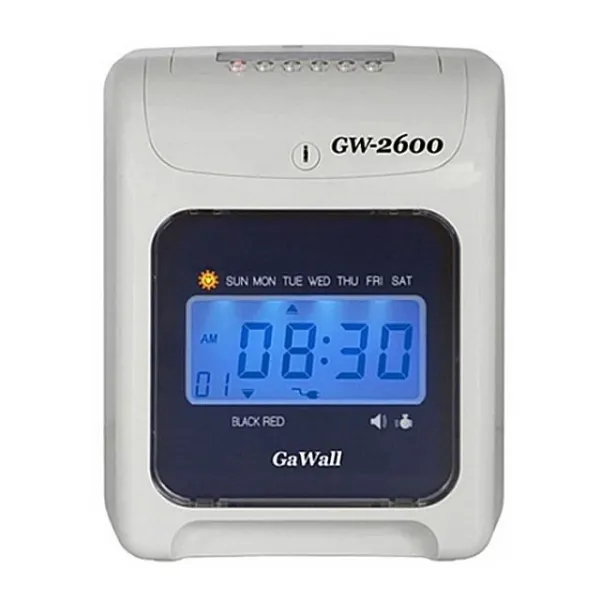  디지털 출퇴근기록기 Gw 2600 Lcd판넬 지각조퇴양색구분 멜로디기능 백라이트 시간자동전환 본상품선택
