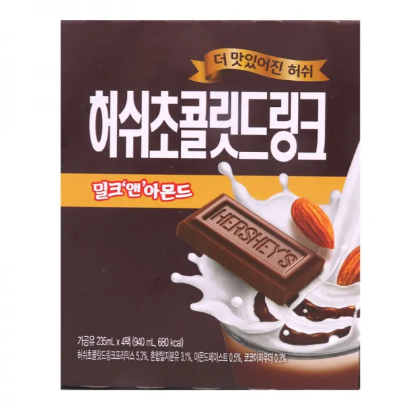 [메가마트] 매일 허쉬초콜릿드링크 235ml*4개, 단품