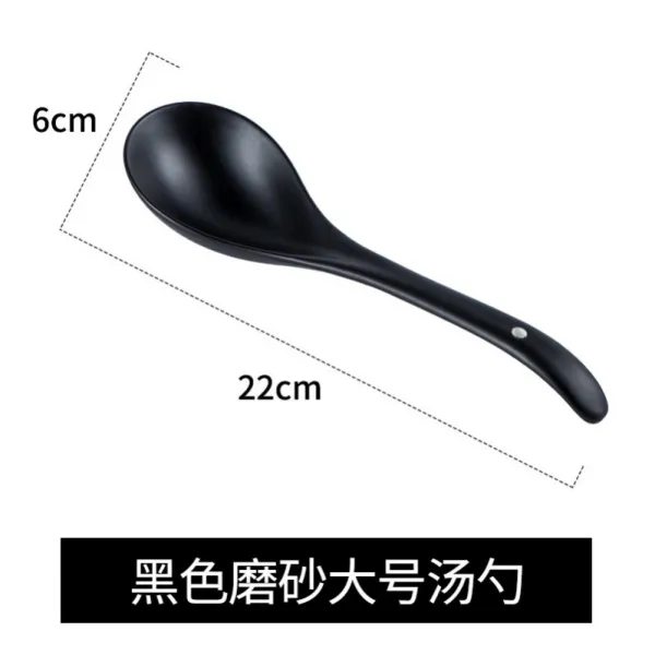 다사주 도자기국자 골자기 호텔 가정용 M큰 죽 스푼 긴 자기식기, B85 -블랙 샌딩 큰사이즈 라지 국