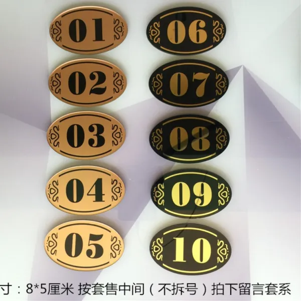 펠리즈샵 호수번호판 아크릴 1단행거블랙 테이블번호 디지털 스티커 좌석 PC방기 위치 패 넘버 플래그 표지판 부착돼 있습니다, 블랙 내막 금문자 01-10