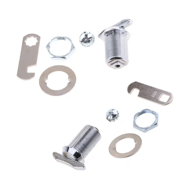 Fwt 2 개 조각 내각 책상 서랍 열쇠가없는 엄지 회전 자물쇠 크롬 끝 25mm / 30mm 1개