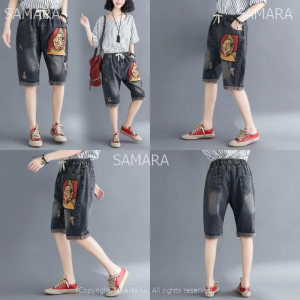 Qterra 특허브랜드 청반바지 빅사이즈 데님 핫팬츠 반바지 여자 숏팬츠