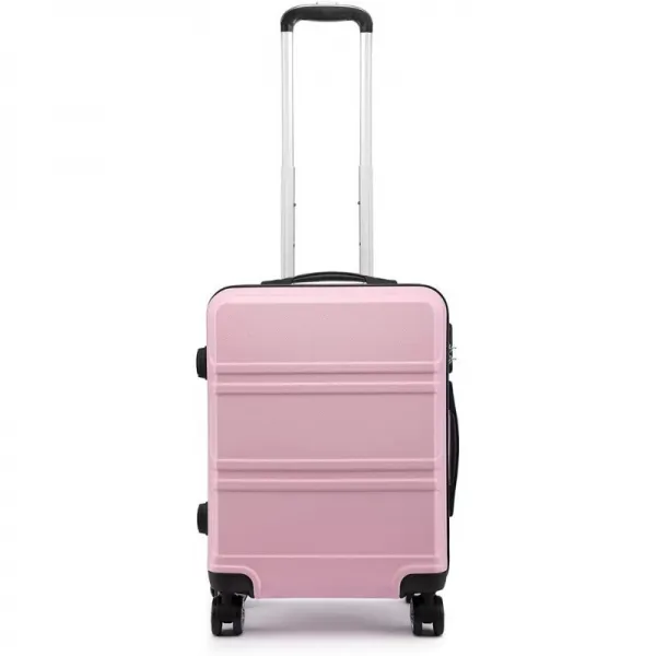Kono 55cm 단단한 포탄 오두막 상자 38L는 TSA 자물쇠 (분홍색)를 가진 수화물 4 선회 된 방적공 여행 가