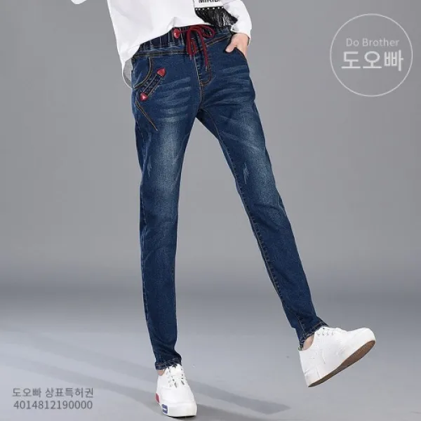 도오빠 여성 청바지 진청 스키니 데님 바지 스트레이트 팬츠 일자핏 패션 캐주얼 데일리룩 데이트룩 봄 여름 가을 여자청바지