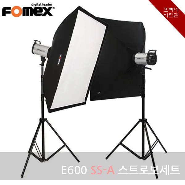 [오빠네사진관] FOMEX 사진조명 E600 SS-A 스트로보세트 - 대형제품촬영 가족사진조명 전문스튜디오조명, 1세트, SS-A세트(동조기없음)