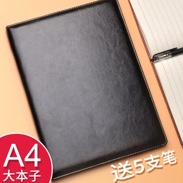 A4 노트 겉면 커버 B5 비즈니스 노트 필기장 대일기장 회의록 본 연습장 일정계획 A4/검은색 단본 단일상품
