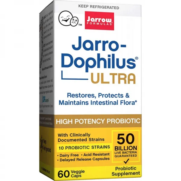 Ultra Jarro-Dophilus 캡슐 당 50 억 개의 프로 바이오 틱 유기체 장 / 소화기 건강 60 베지 캡 (멋진, 1