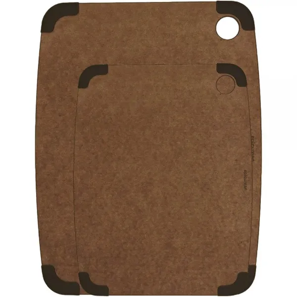 Epicurean 도마 세트 두 팩 15 "x 10"11.5 "x 9"육두구 브라운 내구성 비 다공성 칼 동반 허용 가역 식기 상세페이지참조