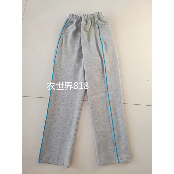 커플시밀러룩 봄가을 뉴타입 초중학생 라이트그레이 벌금 스카이블루 바 레저 긴바지 루즈핏일자 교복 운동바지