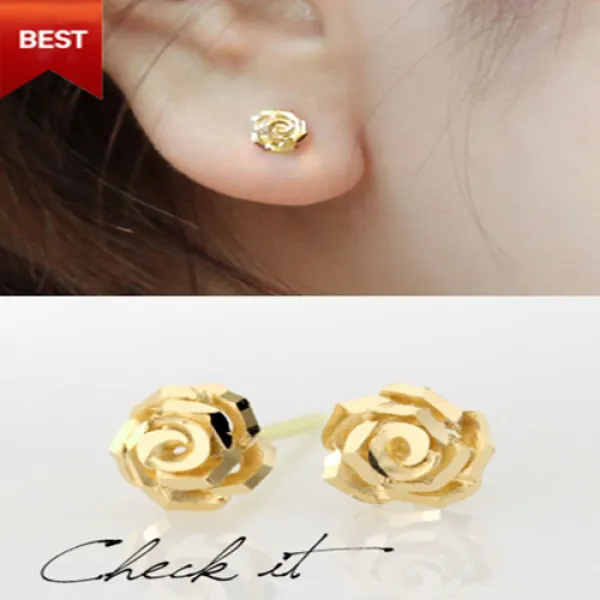 14k 18k 들장미 귀걸이