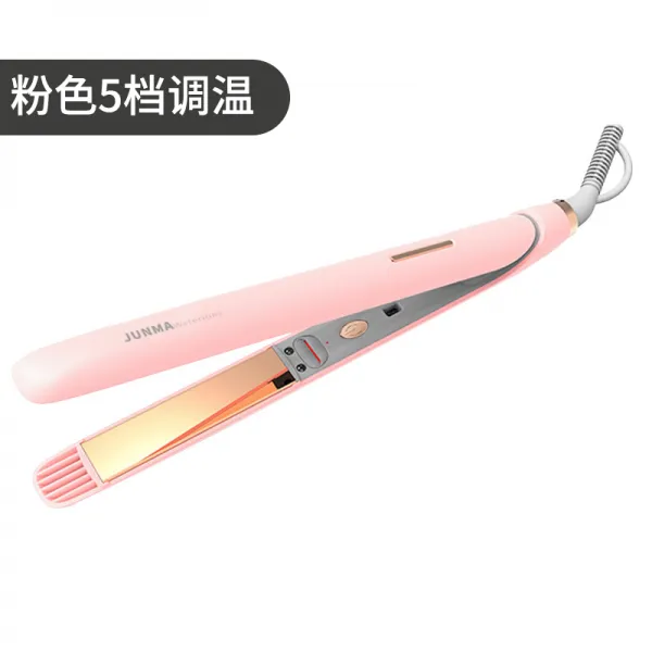 스테레이트 헤어 스트레이트 부목 여자 직권 투웨이 봉 고대기 뜨겁다 내부 단추 앞머리 슬립 신기 머리상하지 않는 전기 열판, 핑크 5문서 온도를조절
