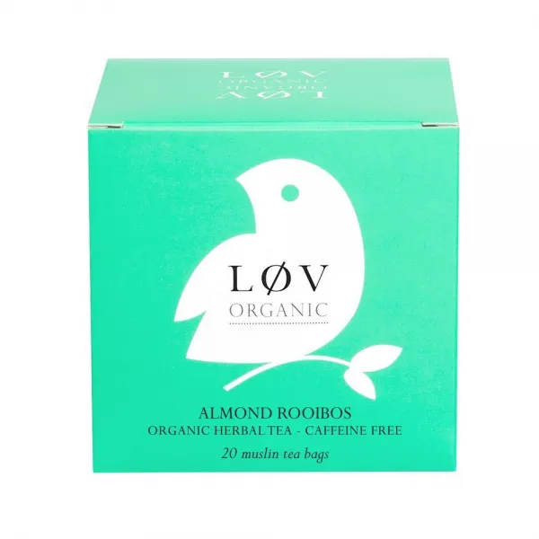 LØV ORGANIC LOV 유기농 아몬드 루이보스차 유기농 아몬드 카페인 차 달래 혼합 (20 모슬린티백 20 회분), 선택, 상세설명참조