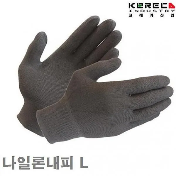 모두모아셀 코레카산업 나일론 내피 장갑 나일론내피 L 회색 10조 코팅작업장갑, 1