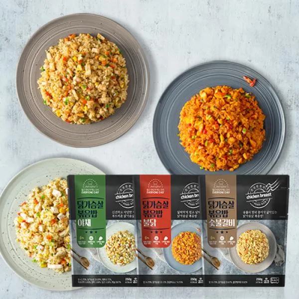 닭가슴살 야채/불닭/숯불갈비 볶음밥 1팩