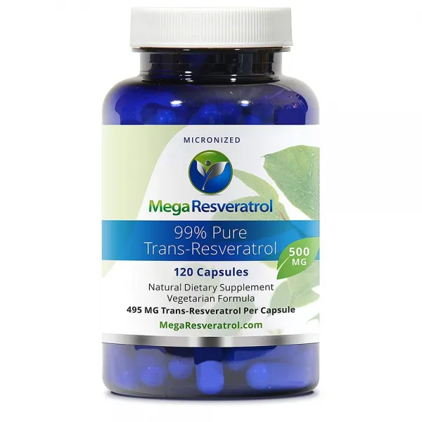 Mega Resveratrol 99% 고순도 미분화 레스베라트롤 500mg 120베지캡, 1세트