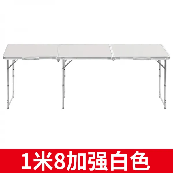 야외테이블 알루미늄 접이식탁자 1.8미터 실외 자알루미늄 합금 노점진열대 심플테이블 접이식 휴대용 국다용도, T02-1.8미터 쌍봉 화이트