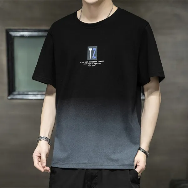 플랜비 그라데이션 티셔츠 순 핫 저고리 남성 룩 T이너웨어 적삼의 물결