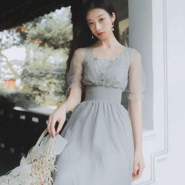 여성 봄 보스마 한편 이색 리폼 배가리개 배치 자수 스윗