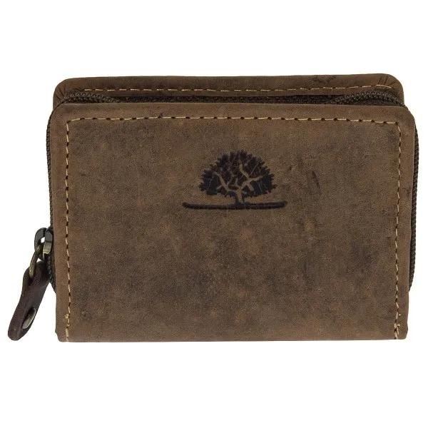 [독일구매대행] Green Burry Leder Mini-Reißverschluss-Münzbörse Vintage antikbraun