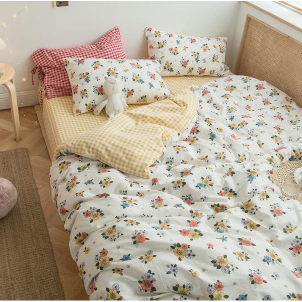 얼룩 고양이 붙잡다 여름 일찍이 순면 코튼 4종 심플 소녀 플라워 풀패딩 품, 화장한 눈썹