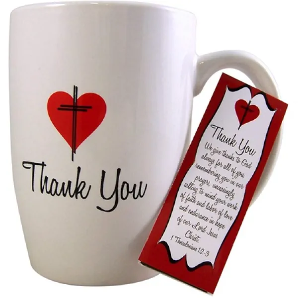 Thank You God Mug 신에게 감사하다 1 데살로니가 전서 1 : 2-3 머그잔 및 책갈피 선물 세트 16 온스 PRO, 상세 설명 참조0, 한 가지 색