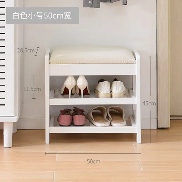 원목카페트 원목 문입구 신발장 가정용 진입문 일식 신발정리대 사용가능 국다용도 아이디어 북유럽스타일의 경제형 신발신는의자, T02-경사각 시트(3층 50cm)화이트(없음저장 물적 기능)