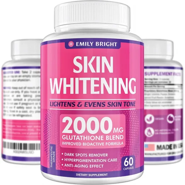 글루타티온 미백 알약-2000mg 글루타티온-피부 미백 크림보다 낫다-다크 스팟 & 여드름 흉터 리무버 과, 1