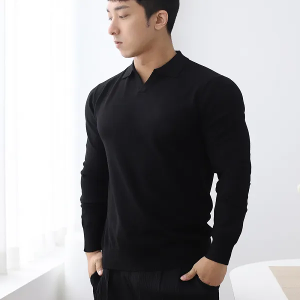 보스트핏 남자 머슬핏 카라티 부드러운 오픈카라 가을 긴팔 니트 15color